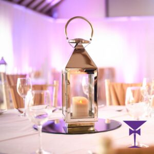 Metal & Glass Lantern Centrepiece