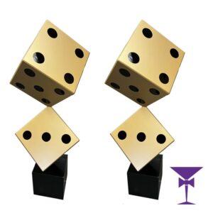 Pair of Giant Tumbling Dice (Gold)
