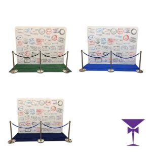 10ft Wide Passport Stamp Backdrop & Carpet Package
