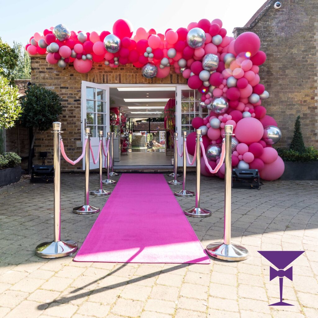 Pink Carpet Package 1 With Silver Posts - Hire a pink carpet for your next event. We offer packages across the south east and carpet only options nationwide.