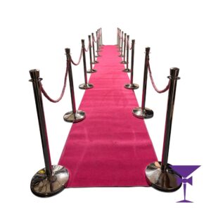 Pink Carpet Package 2 - 1m x 10m - Silver Posts