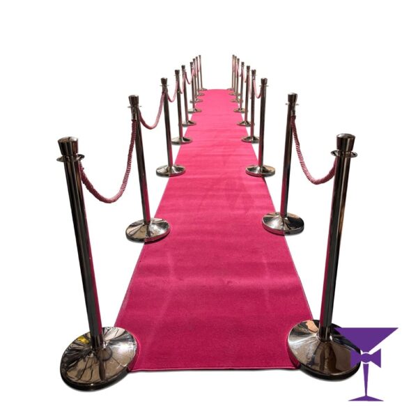 Pink Carpet Package 2 - 1m x 10m - Silver Posts