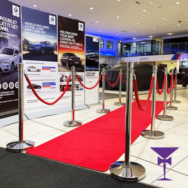 RED CARPET HIRE PACKAGE 1 (1x5 METRE RED CARPET) - Silver Posts - Image 3