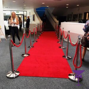 RED CARPET HIRE PACKAGE 2 (1.5x10 METRE RED CARPET)​-Silver Posts
