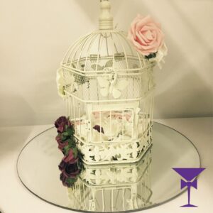 Birdcage & Mirror Plate Centrepiece