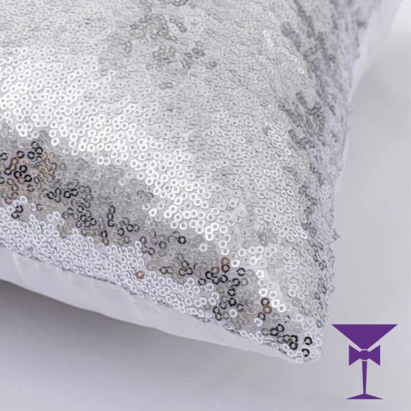 Silver Sequin Cushion - 45x45cm - Image 2