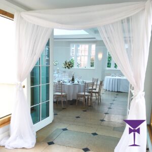 Voile Ivory Door Drape Hire