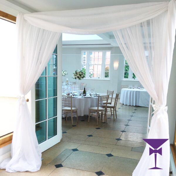 Voile Ivory Door Drape Hire