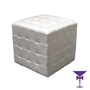Ottoman Cube Seat Hire - White