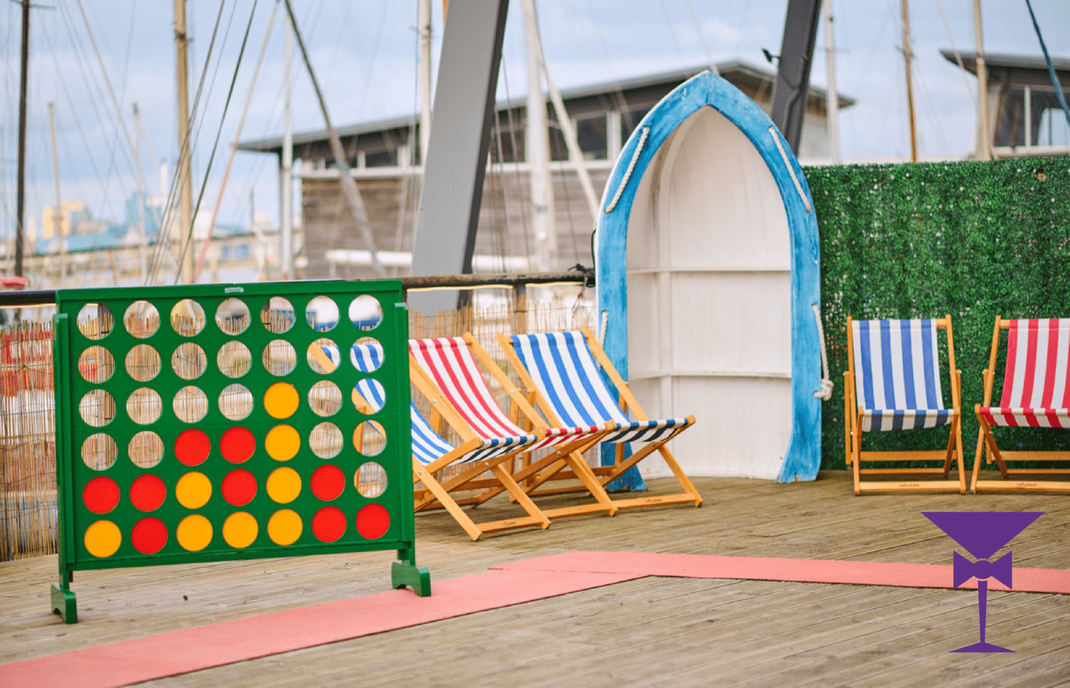Greenwich Yacht Club Terrace With Deck Chairs & Games