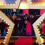 Giant light up star entrance at a Corporate Hollywood themed event in London
