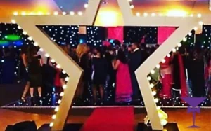 Giant light up star entrance at a Corporate Hollywood themed event in London