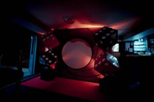 James Bond Blood & Dice Backdrop Hire