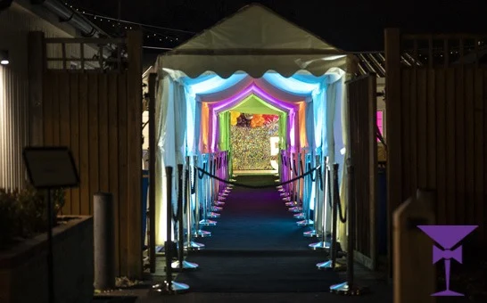 Retro Themed 80's Party Entrance for a 50th birthday