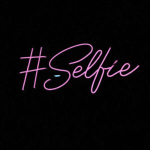 #Selfie-LED-Neon-Hire - Pink LED Neon Sign for hire Surrey, Kent, Sussex & London. Retro prop hire for all occasions.