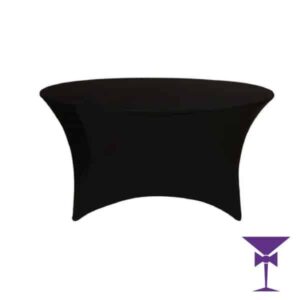 5ft Round Table With Black Stretch Cover