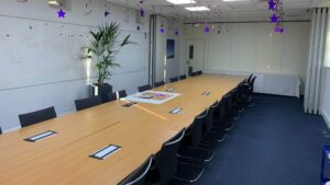 We can also light the white drapes with uplighters in a colour of your choice. Before White Pleated Drape