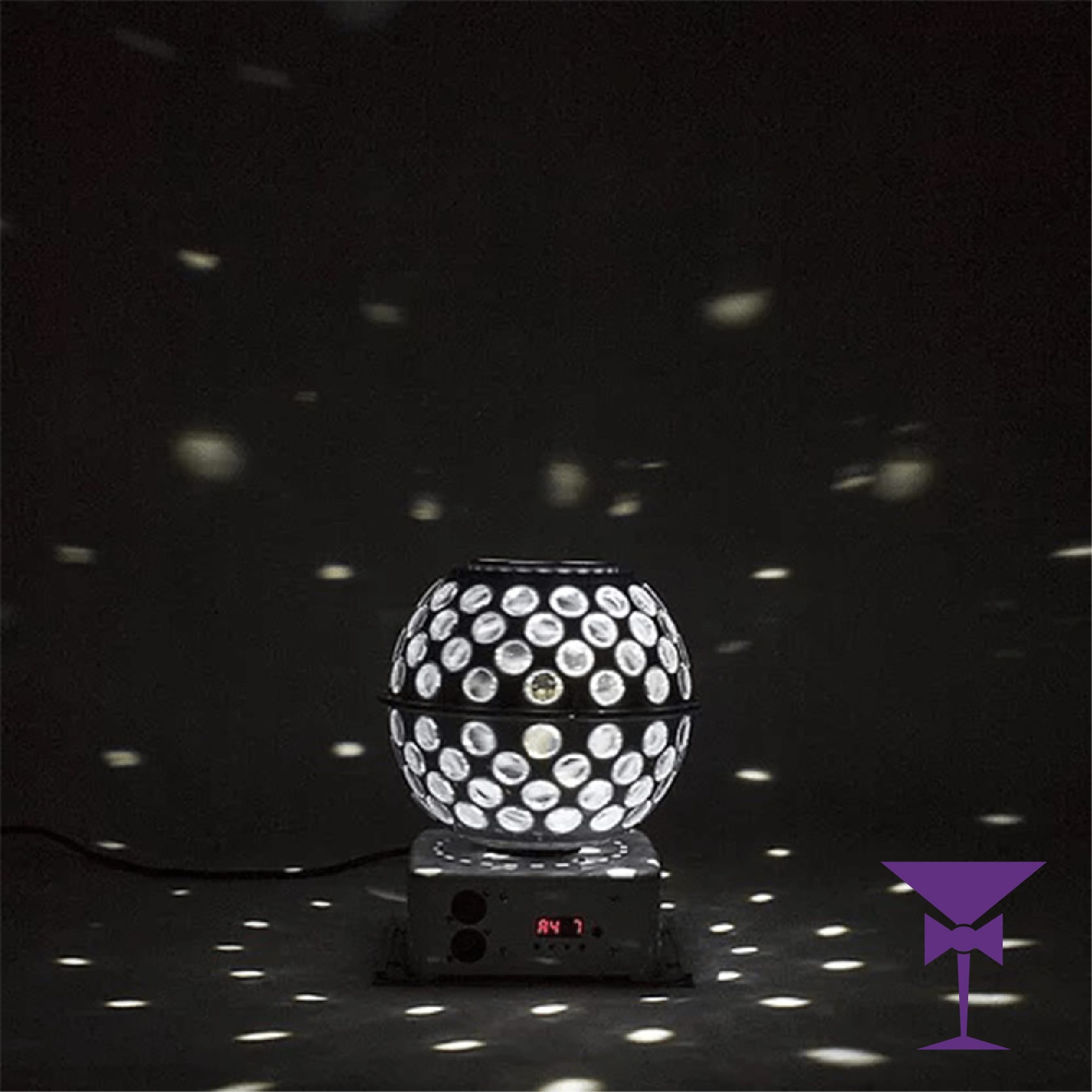 LED-Mirrorball-Effect-Hire-Kent-Surrey-Sussex - Rent mirrorballs and other disco lights for your party. We cover Kent, Surrey, Sussex, London & South East.