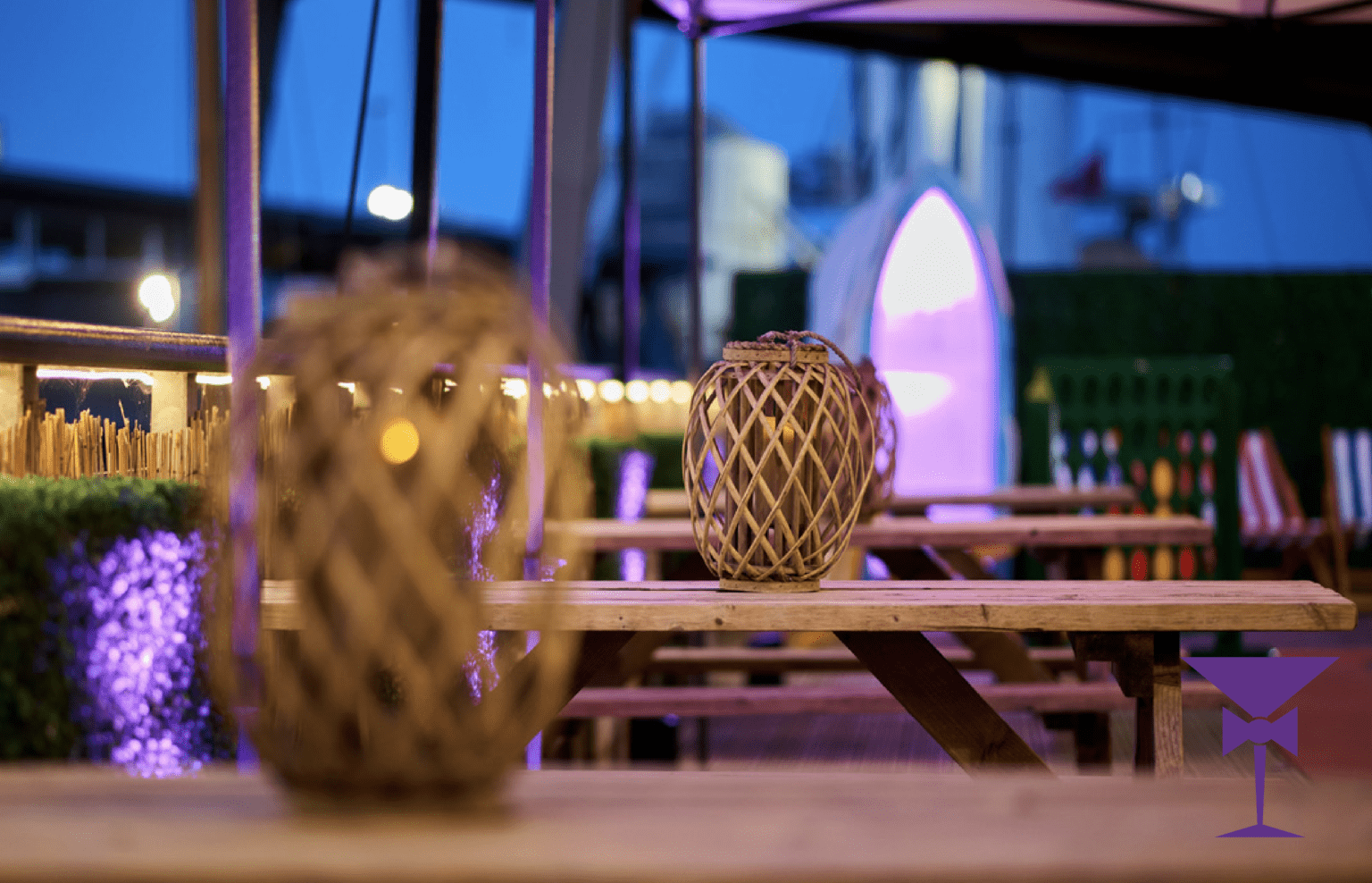LED Lanterns & Uplighting at Garden Party