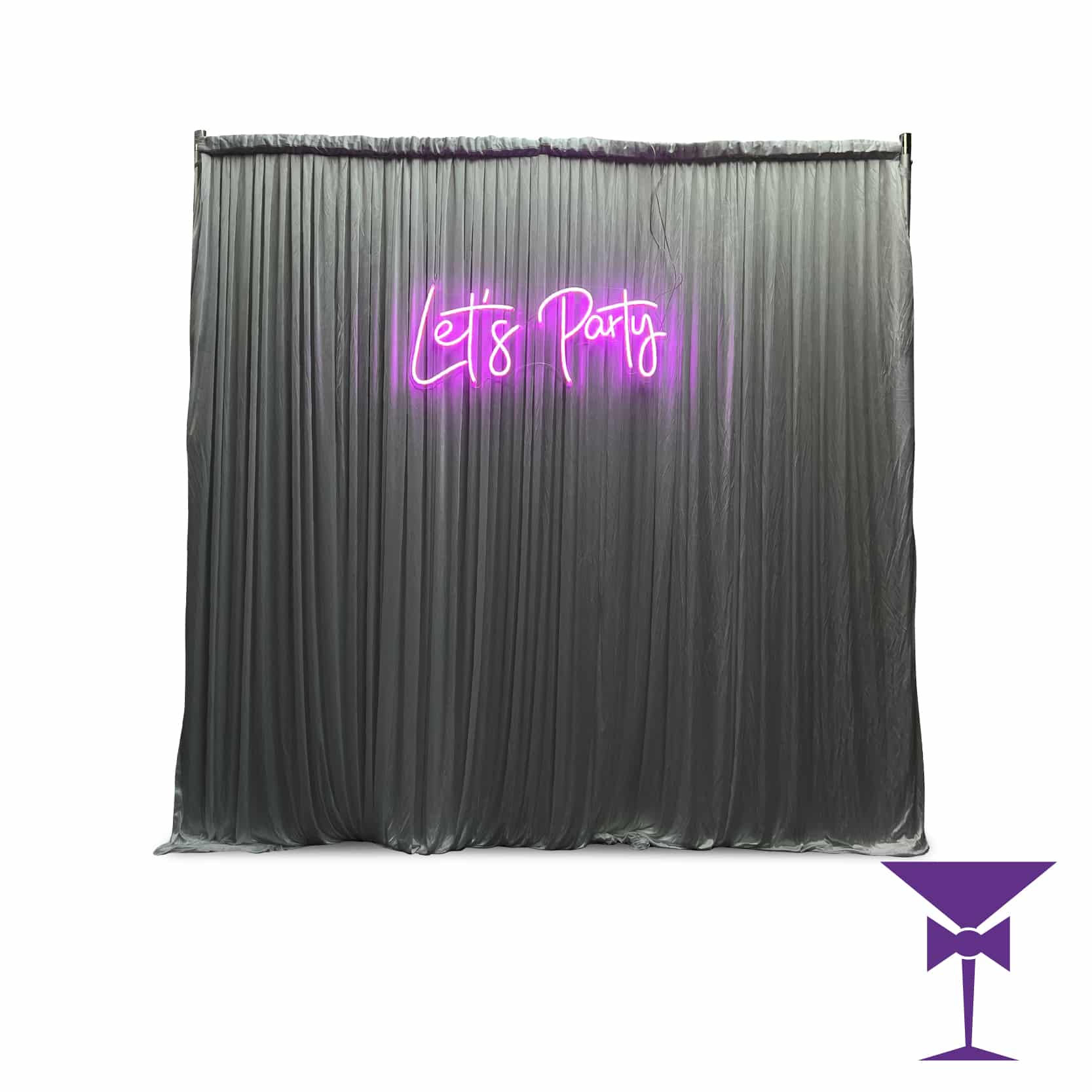 Lets-Party-Neon-Backdrop-Pink - Pink Colour changing LED Neon hire Sussex