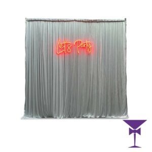 Lets-Party-Neon-Backdrop-Red - Lets party colour changing ned sign hire London.