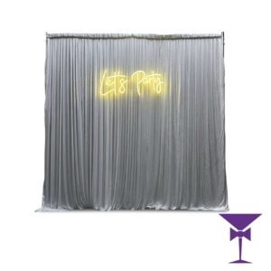 Lets-Party-Neon-Backdrop-Yellow - LED Neon Hire Kent - Colourful neon sign and backdrop for rent.