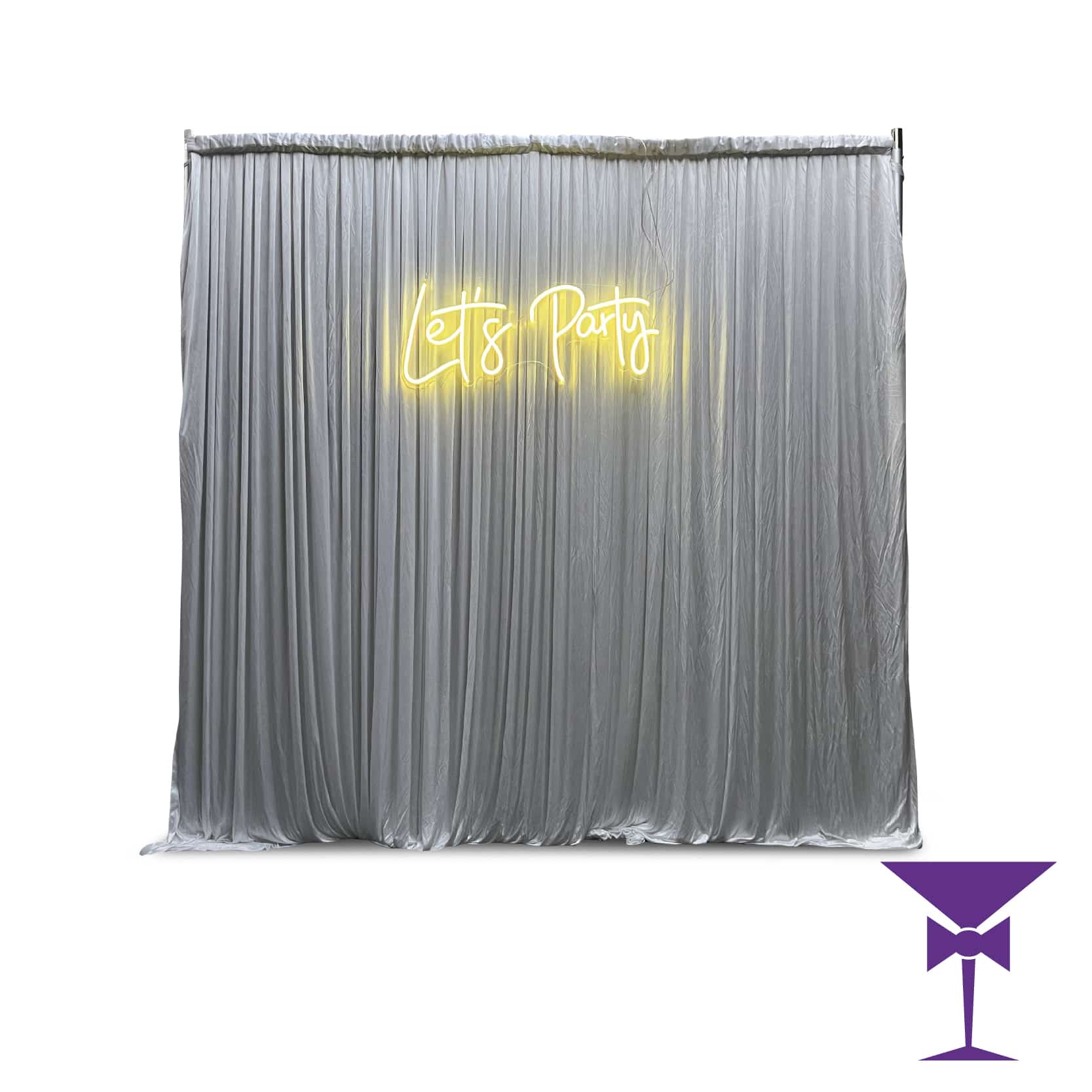 Lets-Party-Neon-Backdrop-Yellow - LED Neon Hire Kent - Colourful neon sign and backdrop for rent.