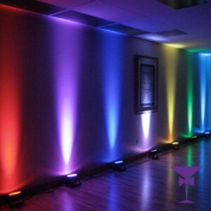Wired LED Uplighter Hire & Mood Lighting London - Wired-LED-Uplighter-Hire-Susex-Venue-Uplighting - Mood lighting hire & uplighter rental in London. Professional wired LED uplighters for a range of parties & events.
