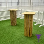 Wood Poseur Cocktail Table Hire