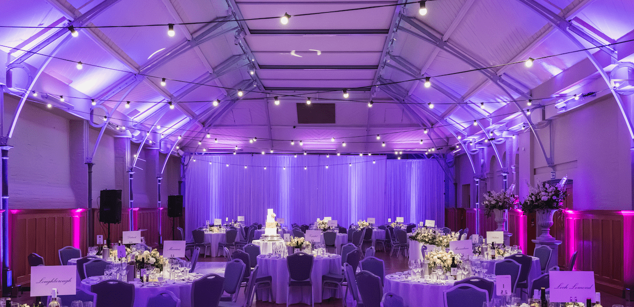 Festoon-Lighting-Hire-London-HAC-Weddings - Festoon Lighting and Draping at HAC London For Serra & Davids's wedding.