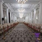 Gold Posts With Red Ropes Hire London