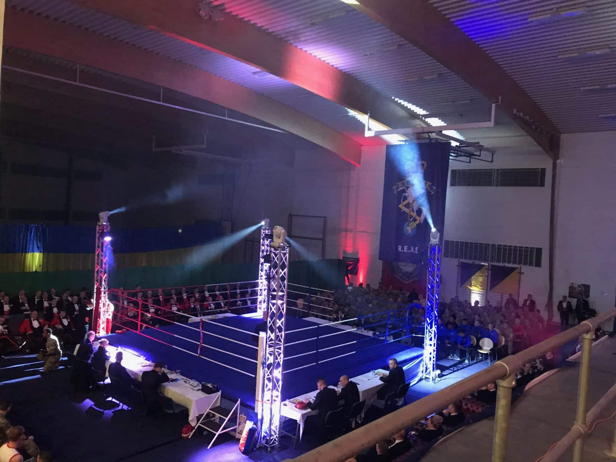 Lighting show for boxing event