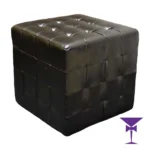 Black ottoman cube seats for hire in Kent, Surrey, Sussex & London