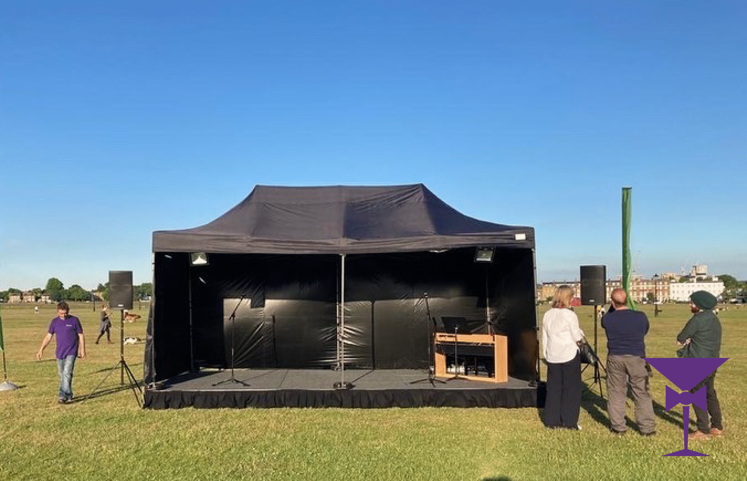 Outdoor Stage Hire With Gazebo Roof Covering
