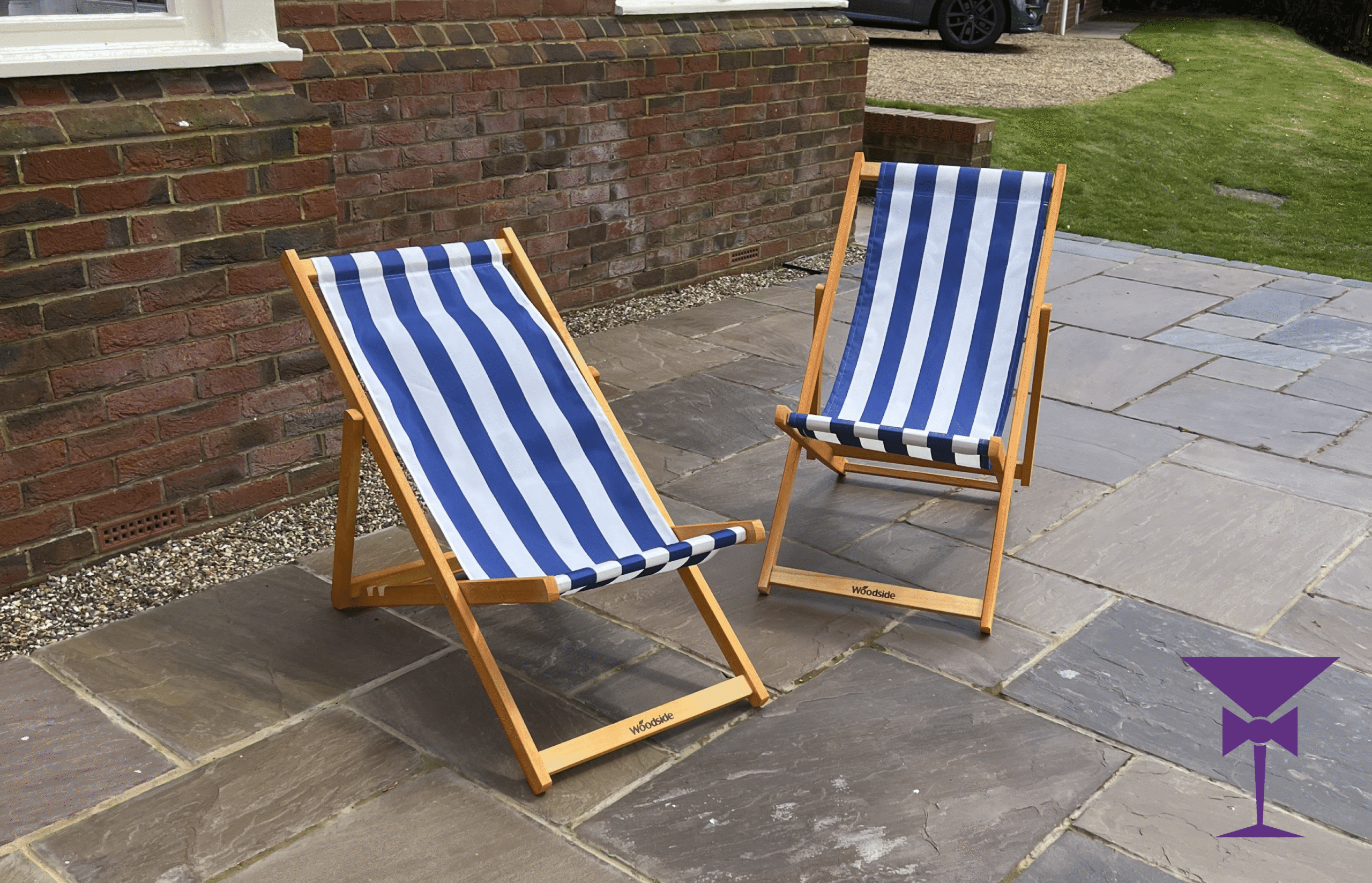 Oxted Deck Chair Hire - Blue Striped Deck Chairs