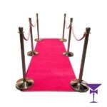 Pink Carpet Package 3 - Silver Posts - Hire a 3 metre pink carpet for your party or event in London & South East.
