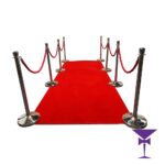 Red Carpet Hire Package 4 - Silver Posts - Hire a 1.5 x 4 Metre Luxury Red Carpet Package in London & South East.