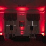 Red Uplighting at a manor house in Maidstone, Kent