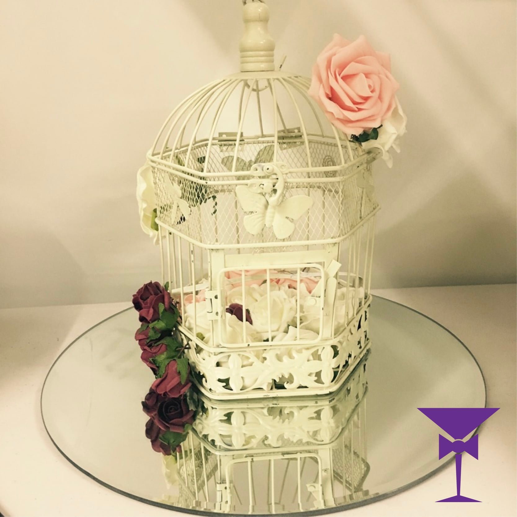 Shabby Chic Vintage Birdcage Centrepiece Hire