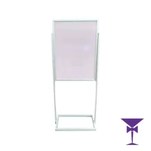 Modern silver A1 Sign Holder Hire