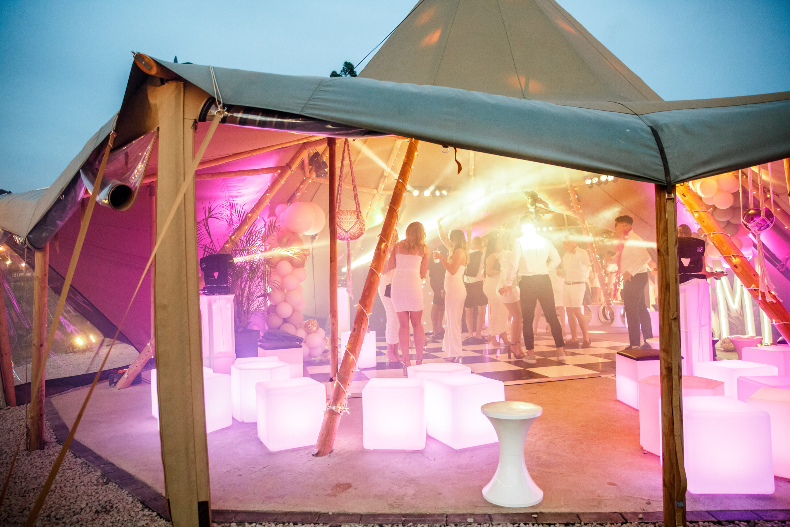 Tipi themed nightclub party. Complete party planning for 18th birthdays