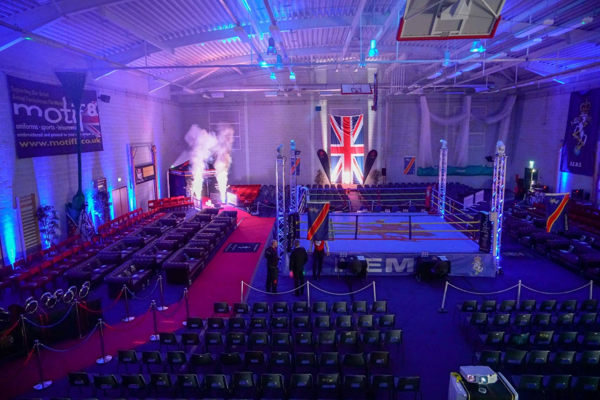 Boxing show production with special effects