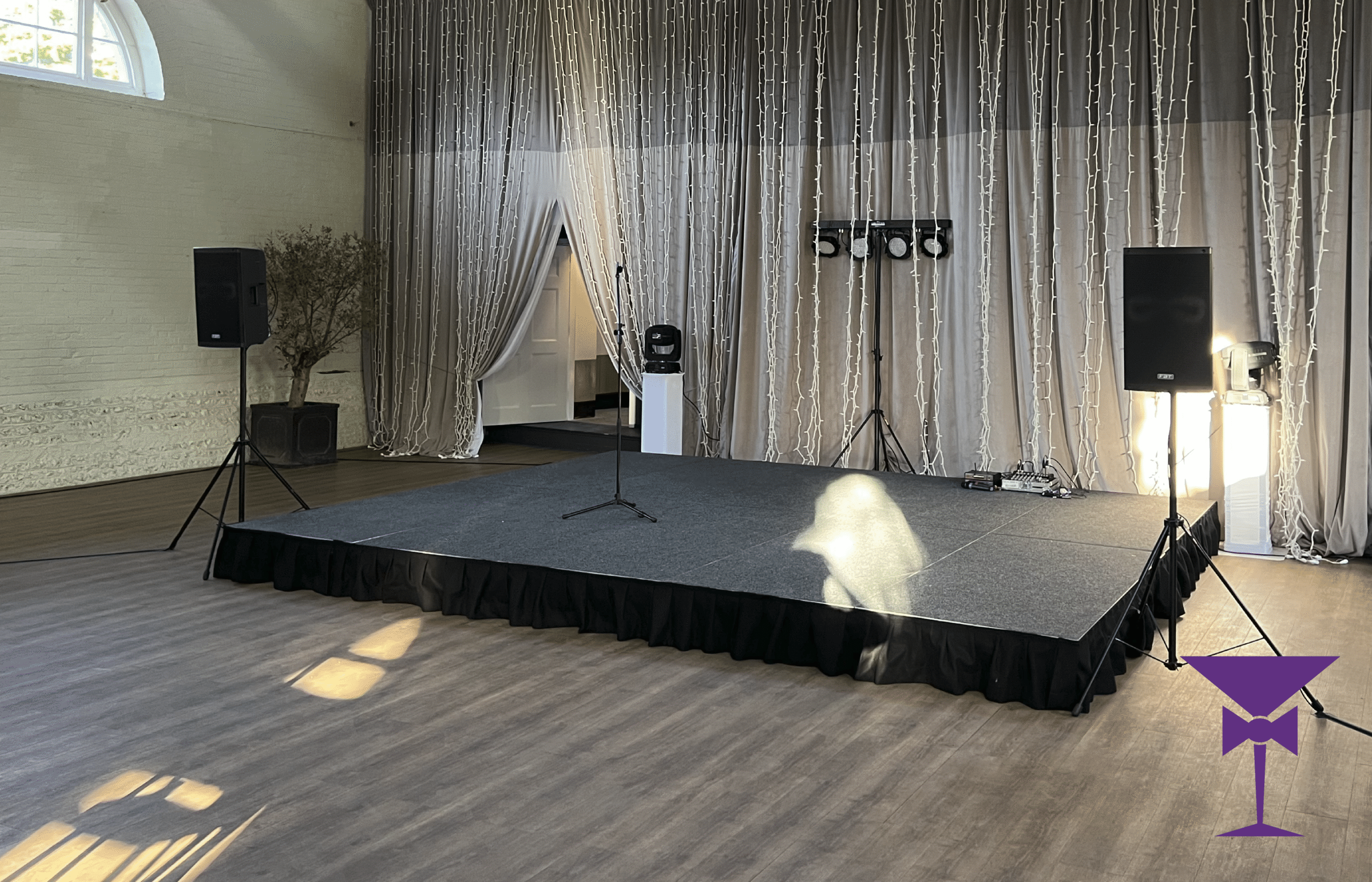 A recent wedding stage hire in Sussex for a band performance.