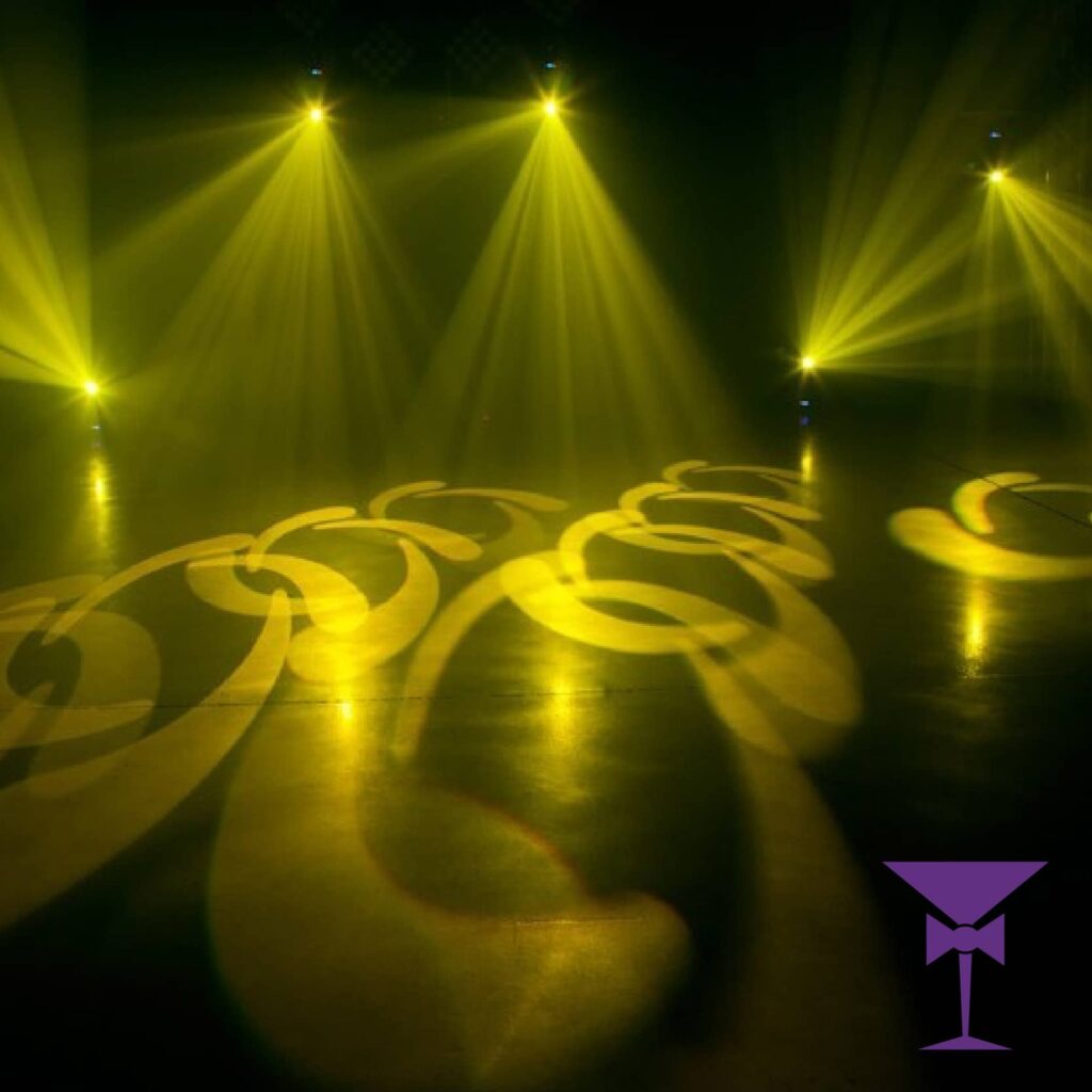 Gobo options for our white moving head lighting hire