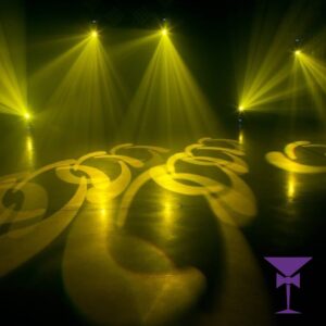 Gobo options for our white moving head lighting hire