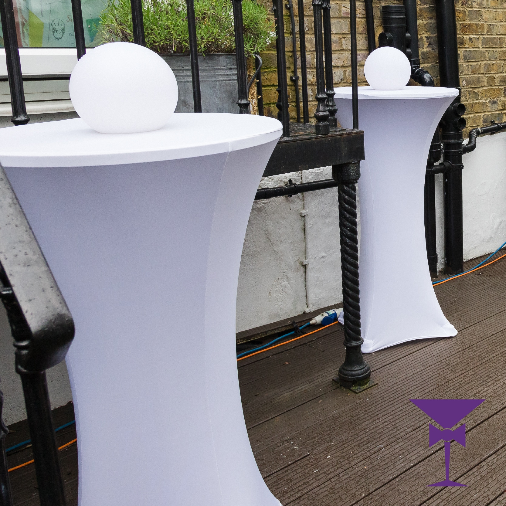 White-Poseur-Tables-At Garden Party-London-Kent-Surrey-01 - Poseur Tables for hire in Surrey & South East