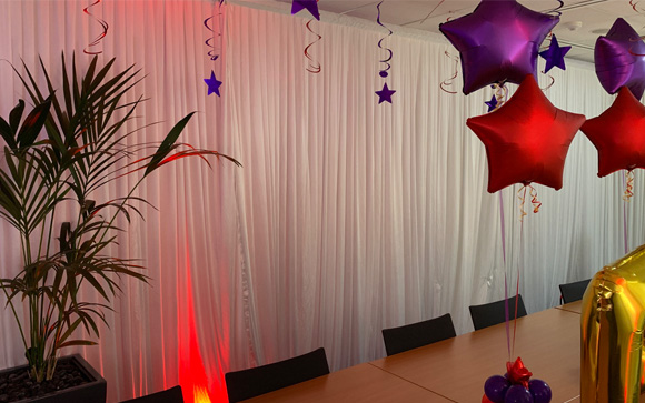 Wall Draping for Winter Wonderland Themed events