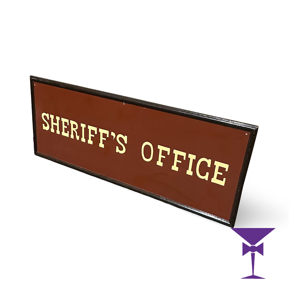 Sheriff's Office Wood Sign For Hire - Side View