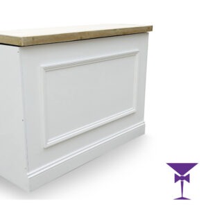 Single White Wooden Bar - Side View