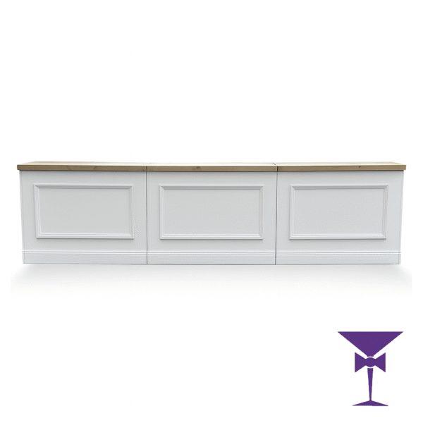 Triple White Wooden Bar Hire